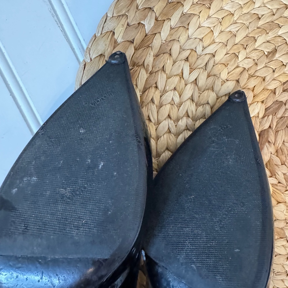BALENCIAGA Tallon Slash Slanted Patent-Leather Heel Pumps - Black - Picture 10 of 12